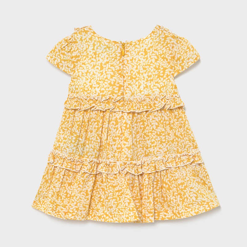 Mayoral Girl Printed Dress 1978-46 Mustard