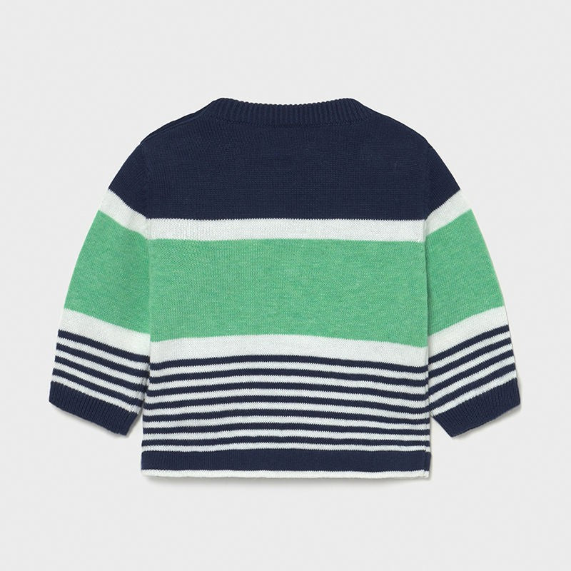 Mayoral 1333-93 navy/mint striped sweater for boys