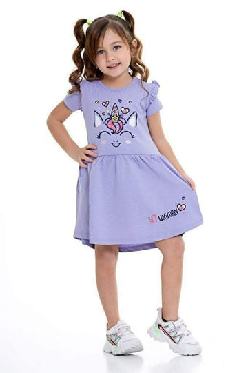 Cotton dress girl purple 6844-27524 GKMOD