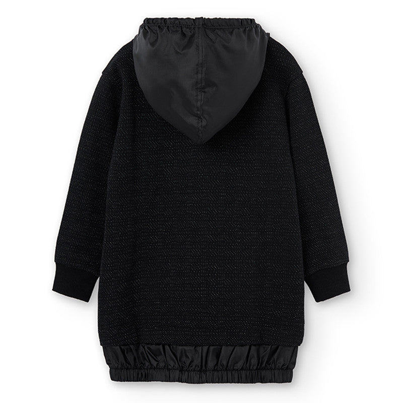Hooded dress for girls Boboli 405009-890 color black
