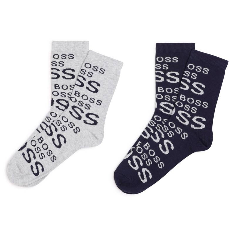 Two pairs of boys' socks HUGO BOSS J20291-A32 navy blue