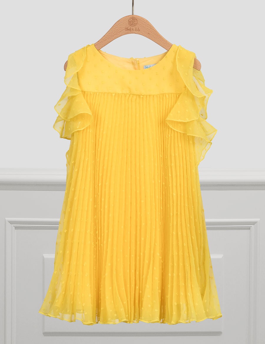 Pleated dress for girls Abel &amp; Lula 5036-60 Yellow