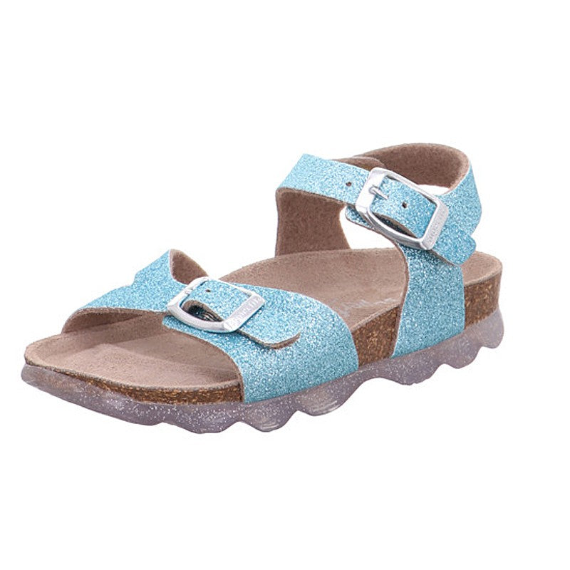 Girls' patent leather sandals Superfit 1-000127-7000 blue