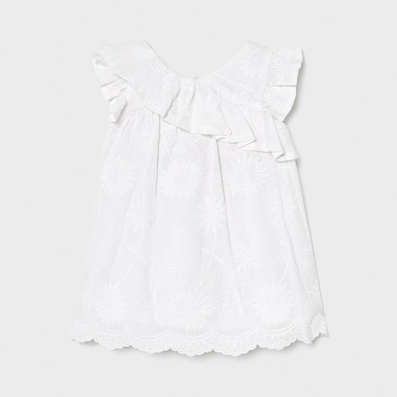 Embroidered dress for girls Mayoral 1990-35 White