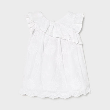 Embroidered dress for girls Mayoral 1990-35 White