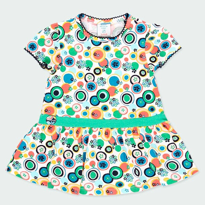 Printed dress for girls Boboli 224053-9825 color green