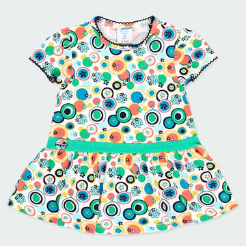 Printed dress for girls Boboli 224053-9825 color green