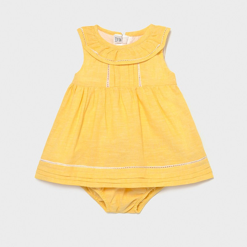 Linen dress for girls Mayoral 1834-39 Yellow