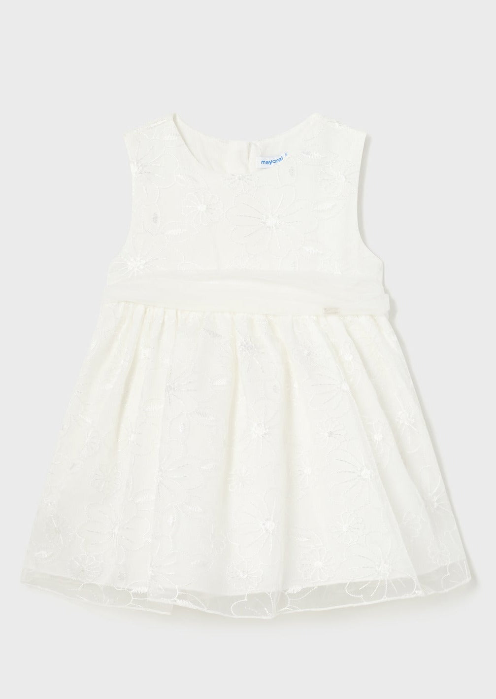 Mayoral 1948-77 Sukienka elegancka we wzory dziewczynka kolor biały