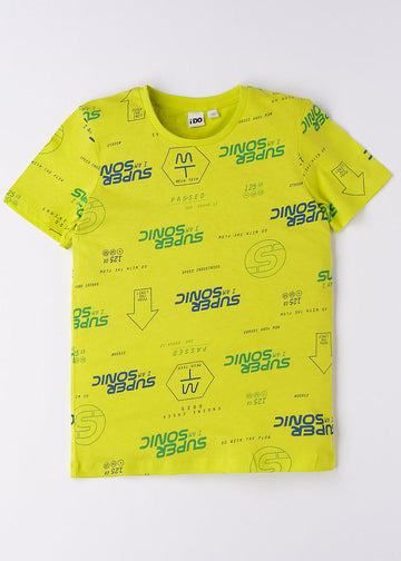 iDO 46401-6VQ3 Koszulka z nadrukiem chłopiec kolor limonka