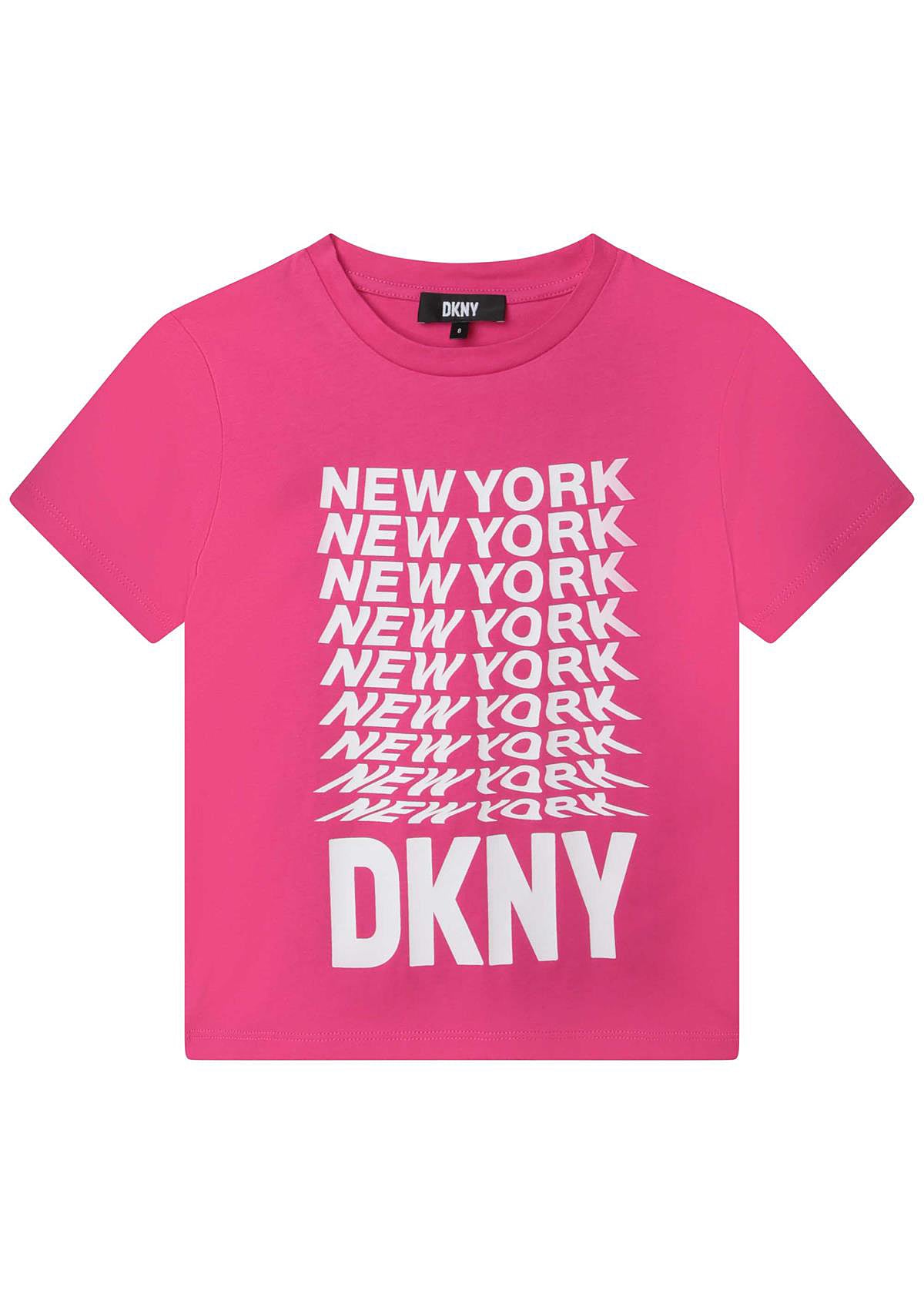 DKNY D35S76-483 T-shirt dziewczynka kolor malinowy