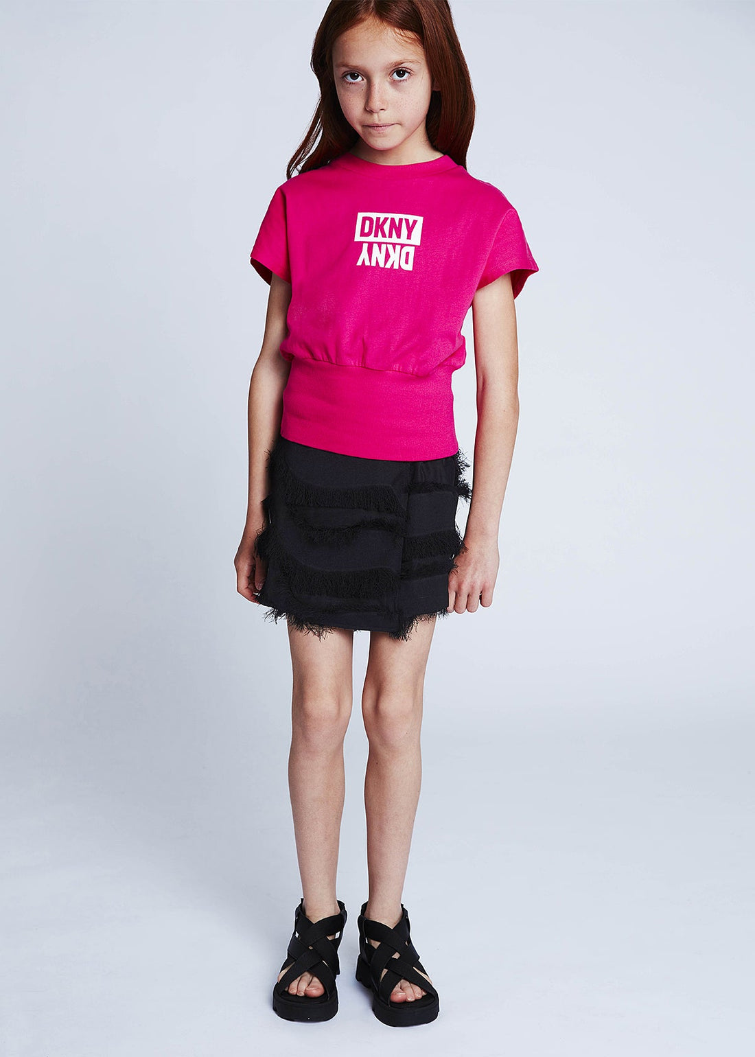 DKNY D35S81-483 Bluzka dziewczynka kolor malinowy