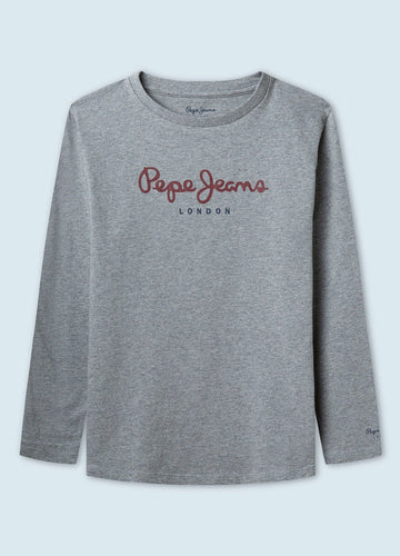 Pepe Jeans PB501010-933 Koszulka z logo junior chłopak GREY MARL