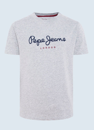 Pepe Jeans PB501228-933 T-shirt basic z logo junior chłopak GREY MARL