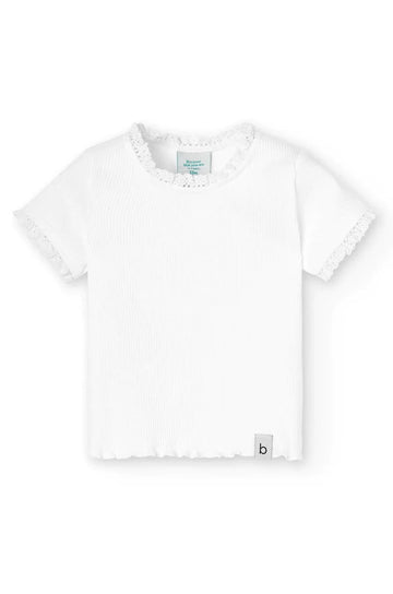 Boboli 296030-1100 Bluzka dziewczynka kolor biały