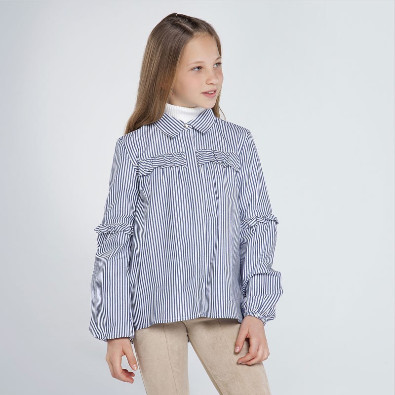 Bluzka w paski dla dziewczynki Mayoral 7137-17 Granatowy
